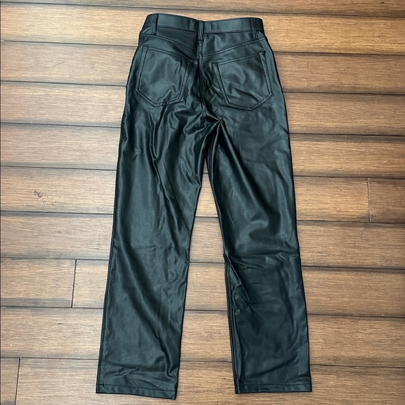 Abercrombie & Fitch Black Leather Pants - Straight Leg Women Size 27 - Picture 8 of 9